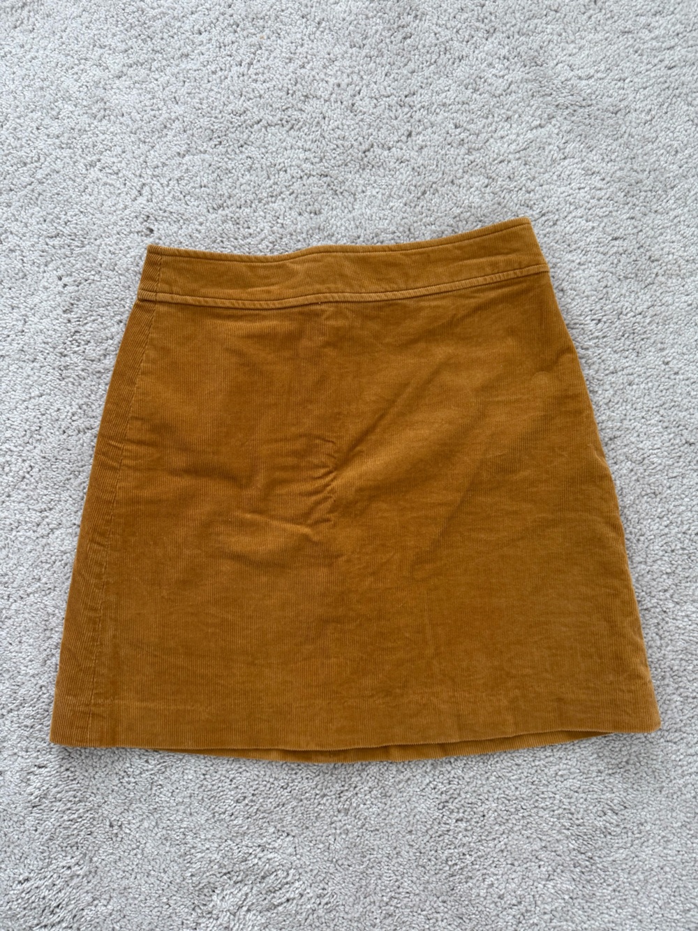 J. Crew Corduroy A-Line Mini Skirt in Mustard
